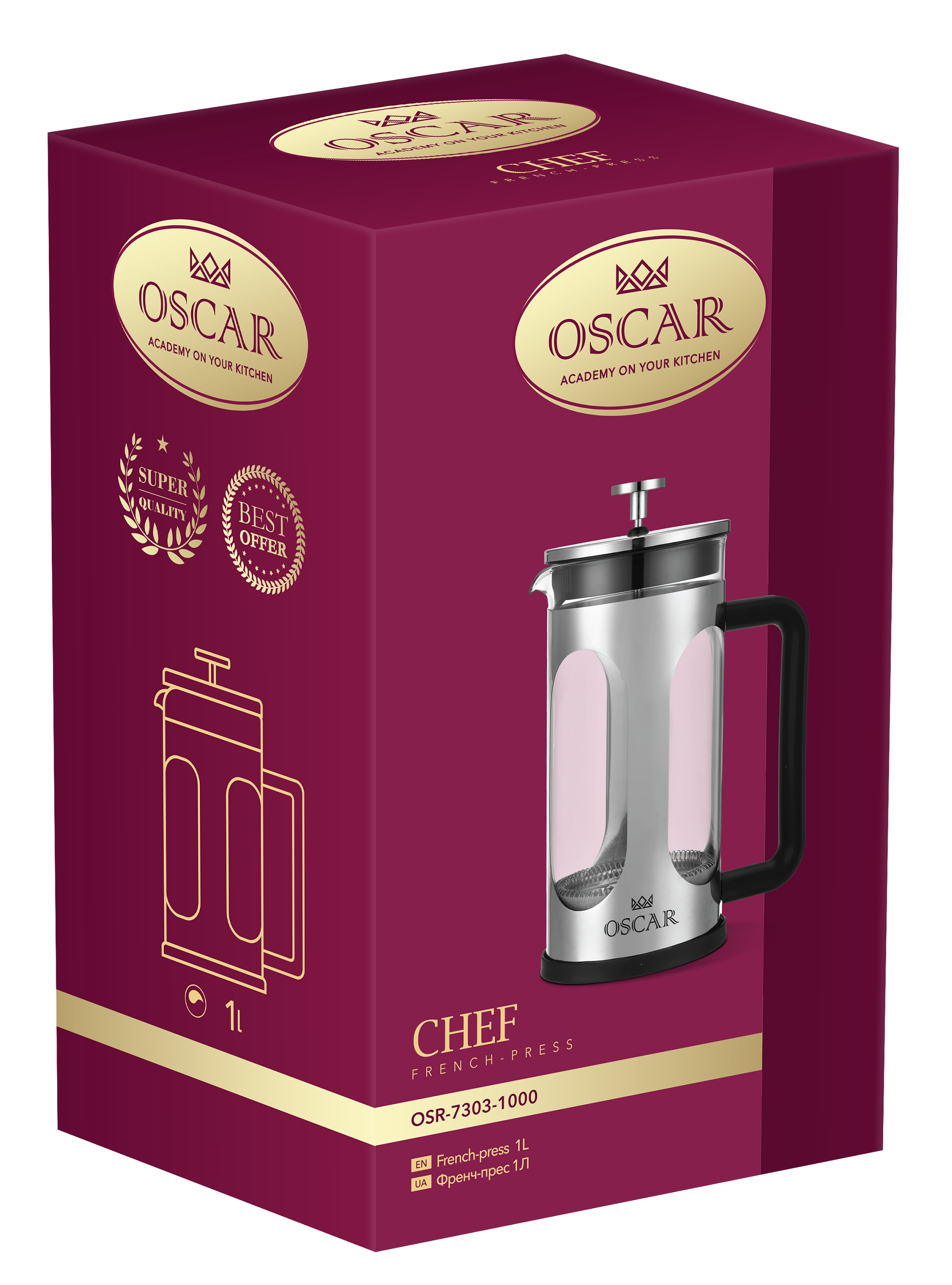 Френч-прес Oscar Chef, 1л