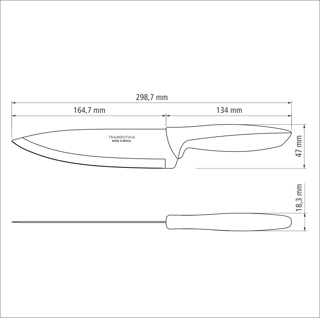 Набір ножів Chef Tramontina Plenus light grey, 203 мм - 12 шт.