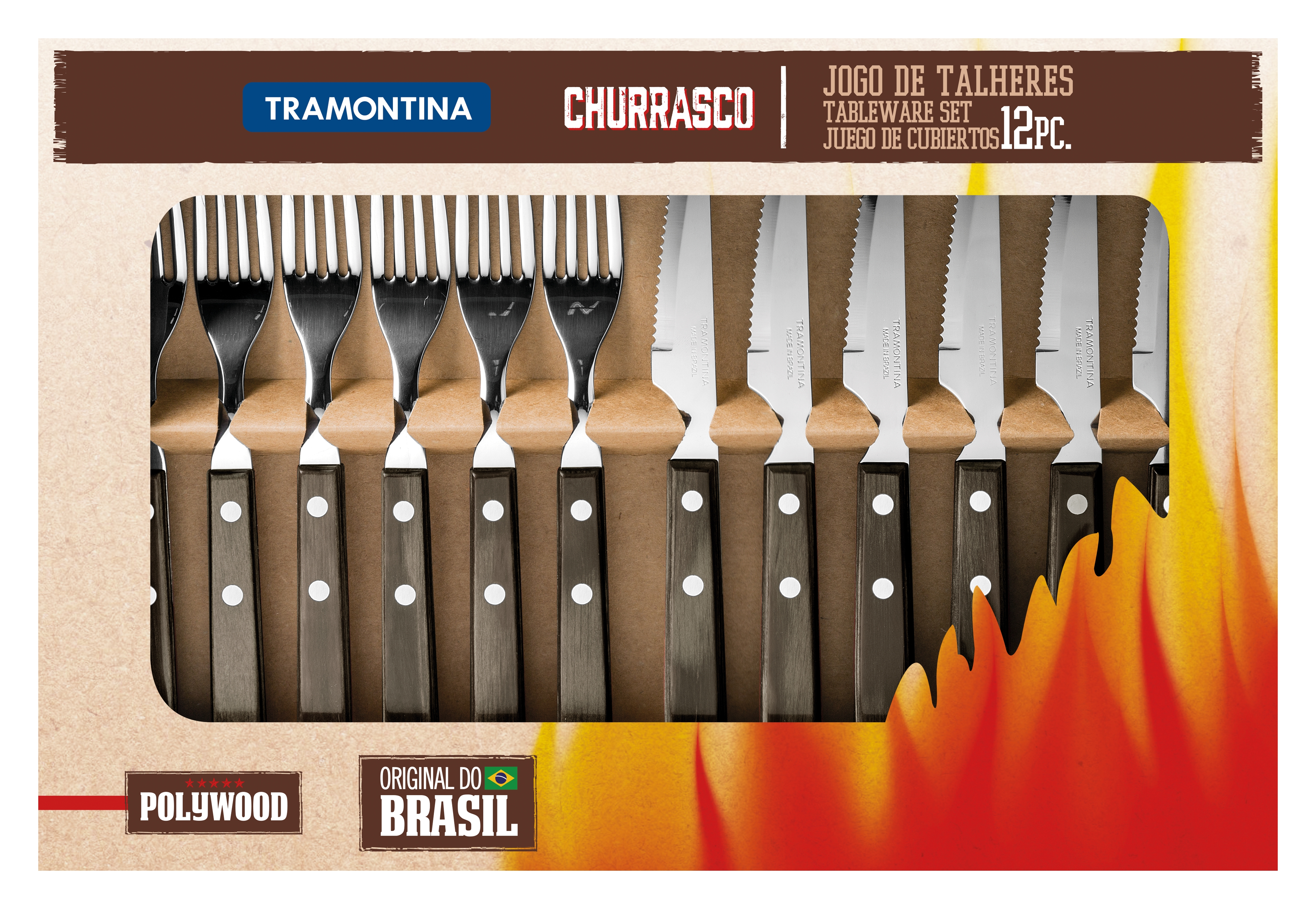 Набір приборів для гриля TRAMONTINA Barbecue Polywood, 12 предметів