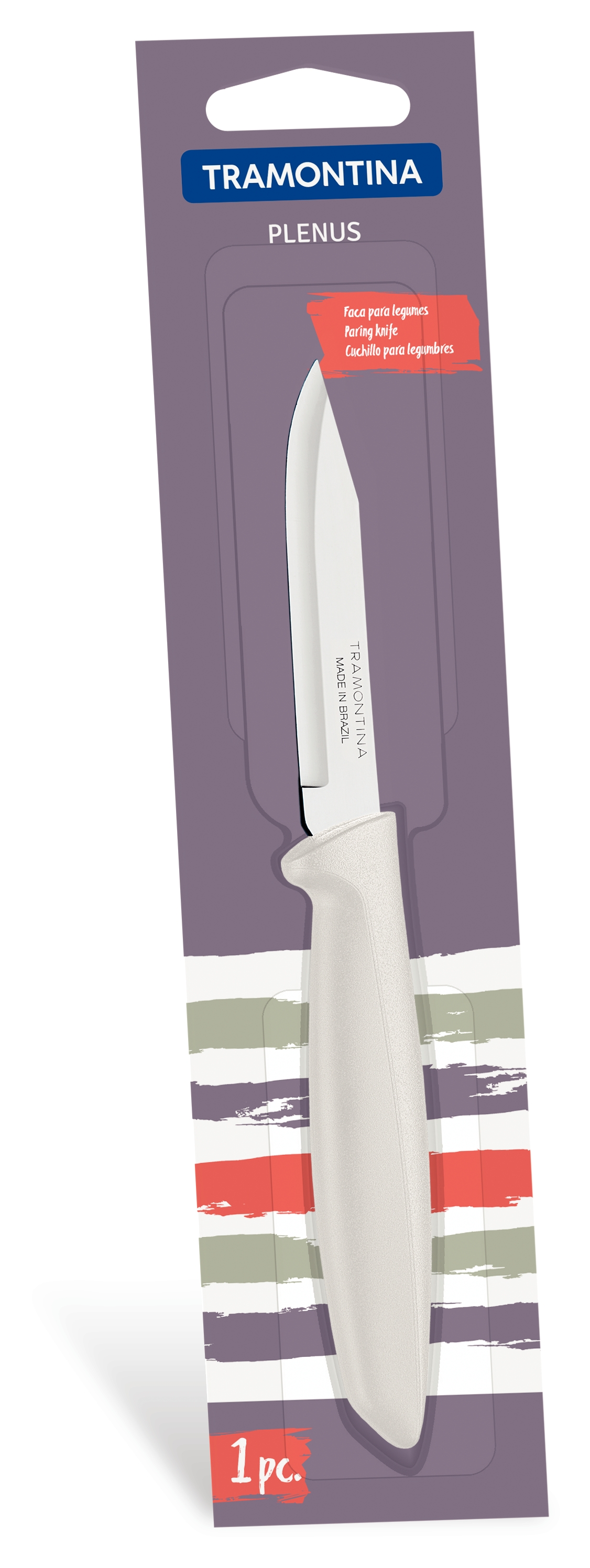 Ніж для овочів Tramontina Plenus light grey, 76 мм