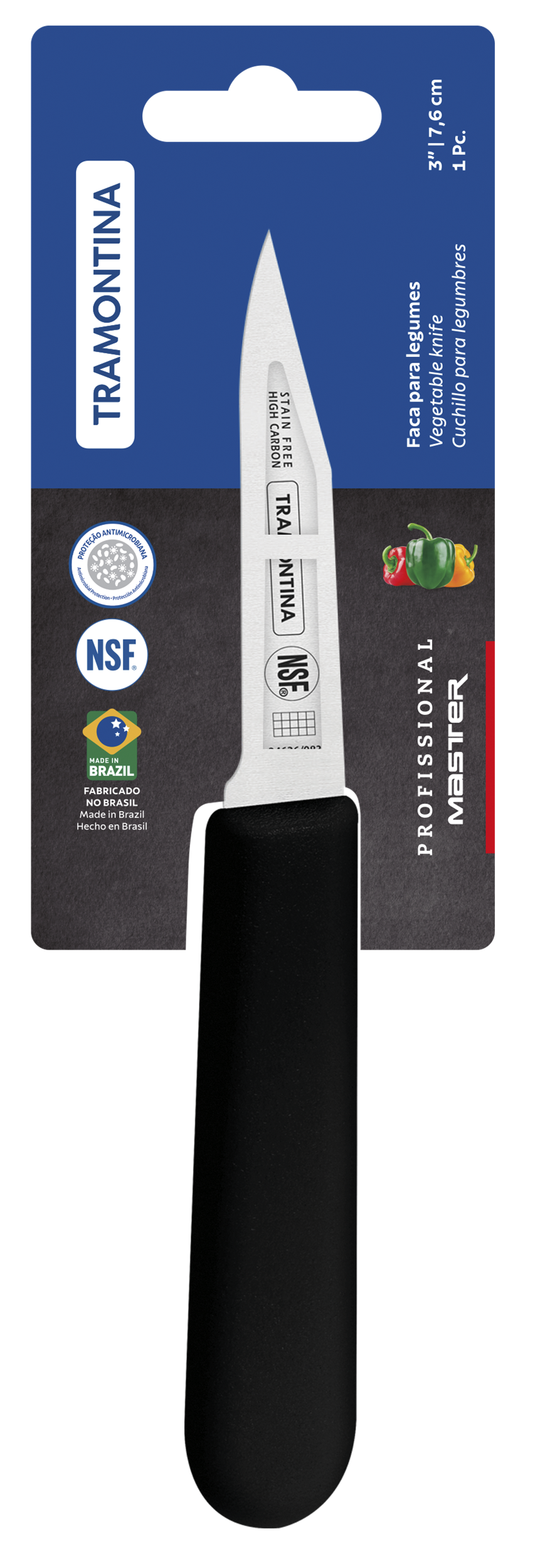Ніж для овочів Tramontina Profissional Master black, 76 мм