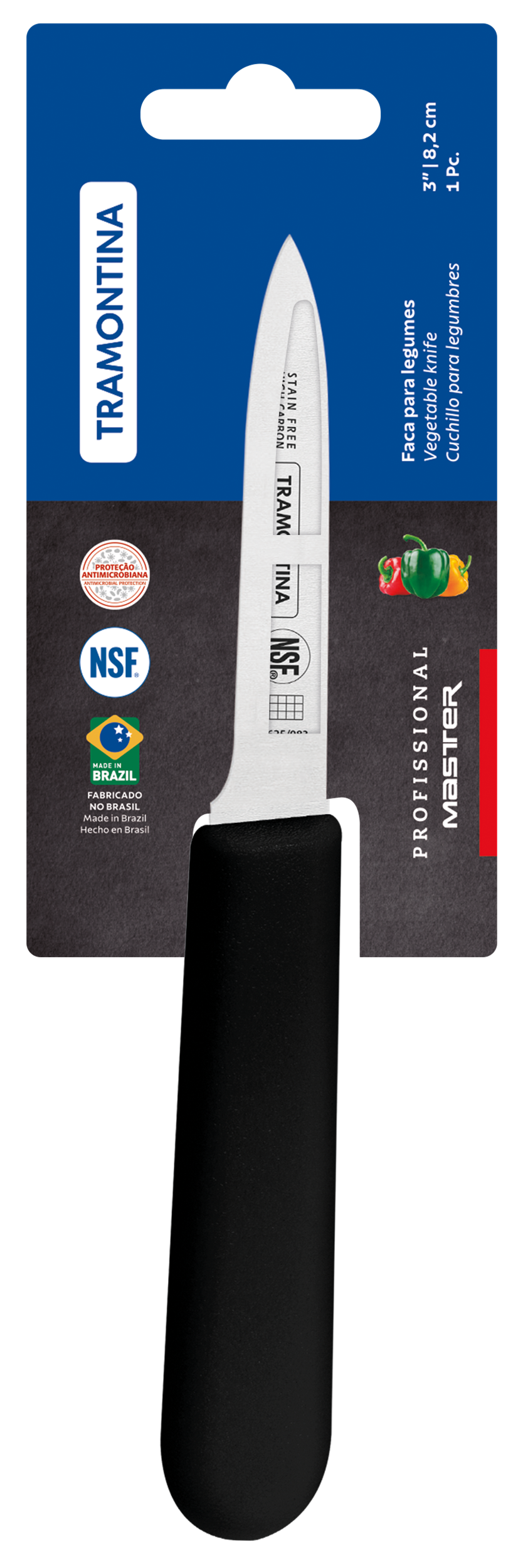 Ніж для овочів Tramontina Profissional Master black, 76 мм
