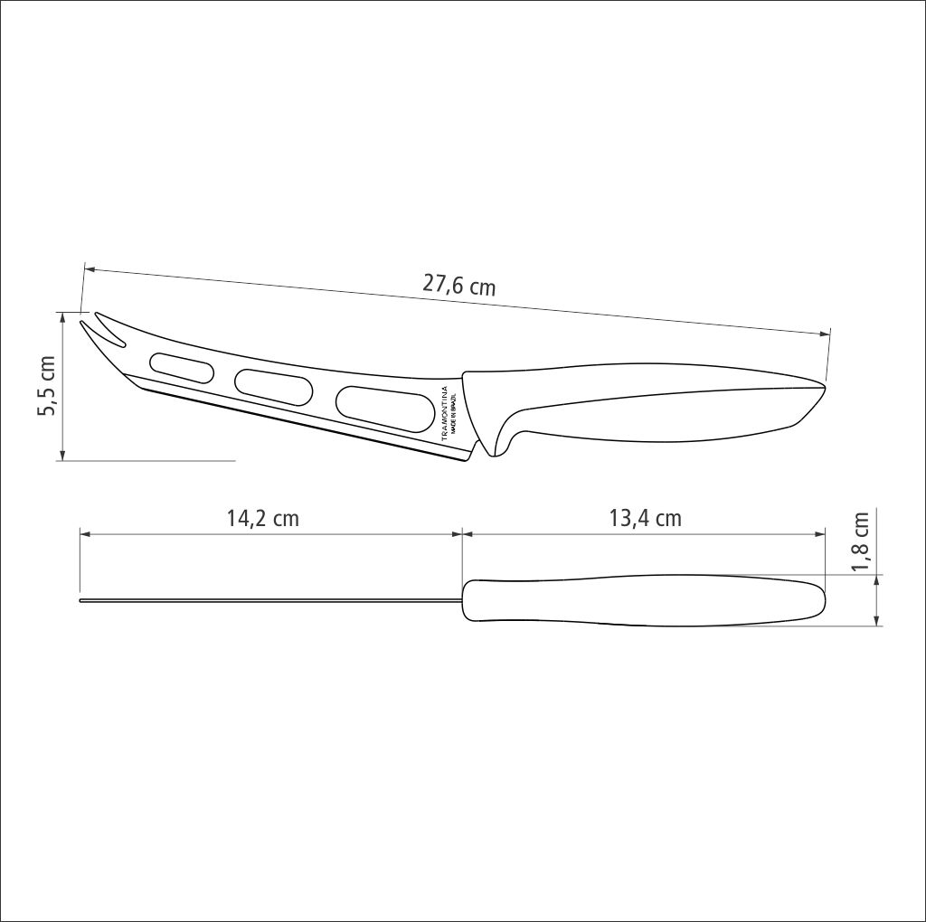 Ніж для сиру Tramontina Plenus light grey, 152 мм
