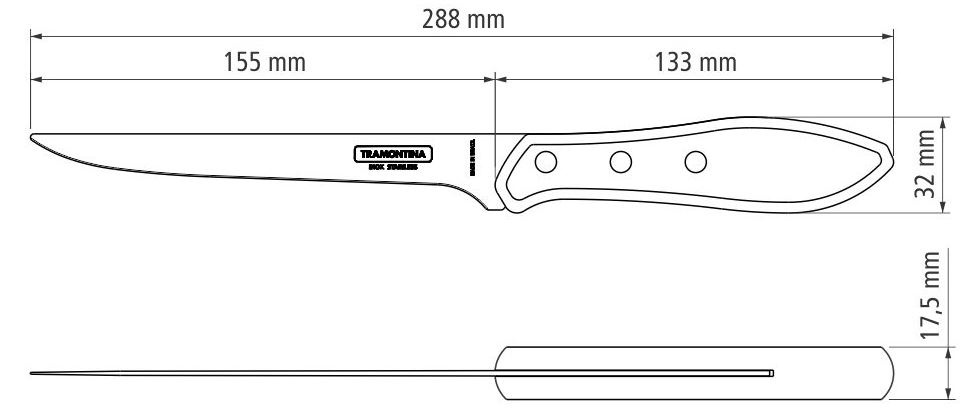 Ніж для філе Tramontina Barbecue Polywood, 152 мм