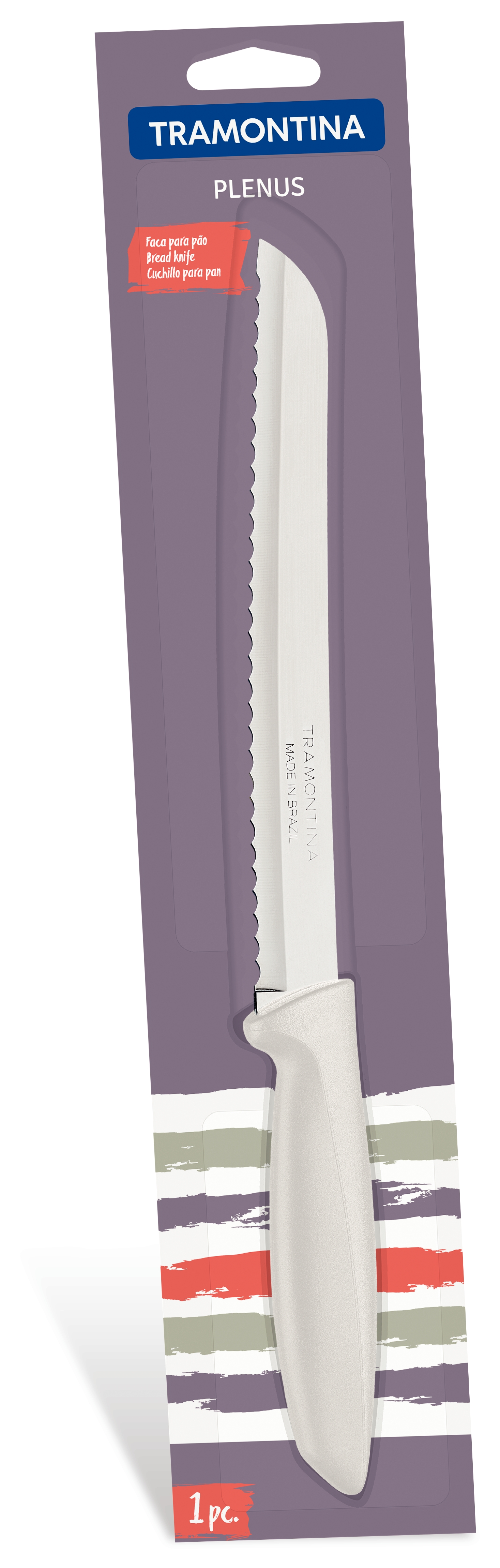 Ніж для хліба Tramontina Plenus light grey, 203 мм