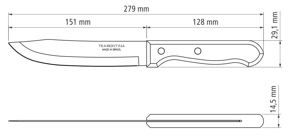 Ніж кухарський TRAMONTINA DYNAMIC, 152 мм