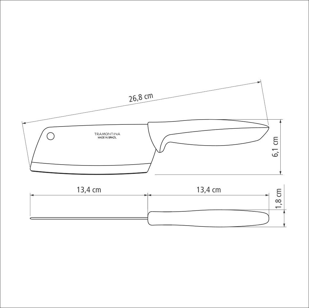 Ніж сокирка Tramontina Plenus light grey, 127 мм