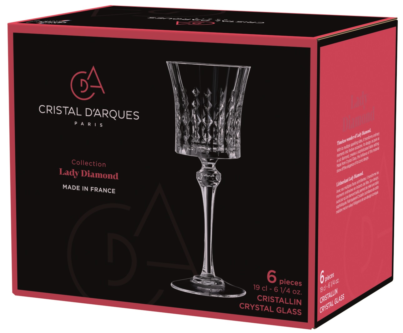 Набір келихів Cristal d'Arques Paris Lady Diamond, 6х190 мл