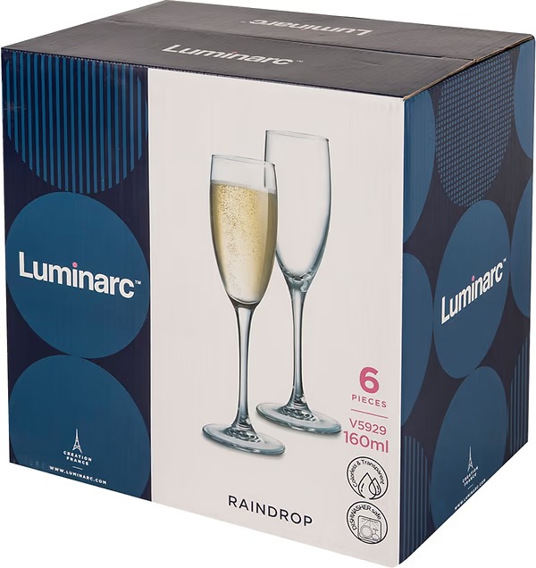 Набір келихів Luminarc Raindrop, 6х160 мл (V5929)