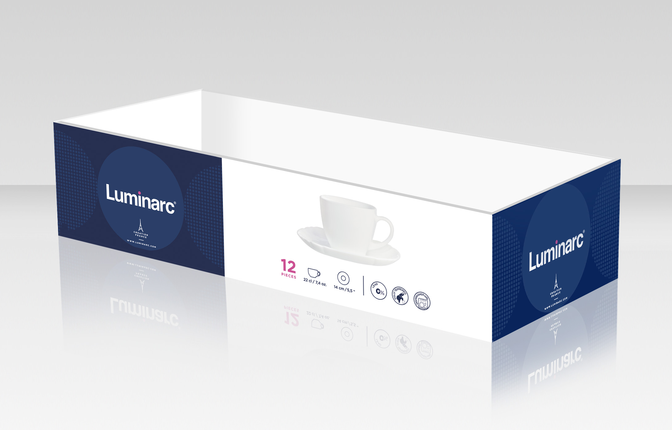 Сервіз чайний LUMINARC CARINE WHITE, 12 предметів