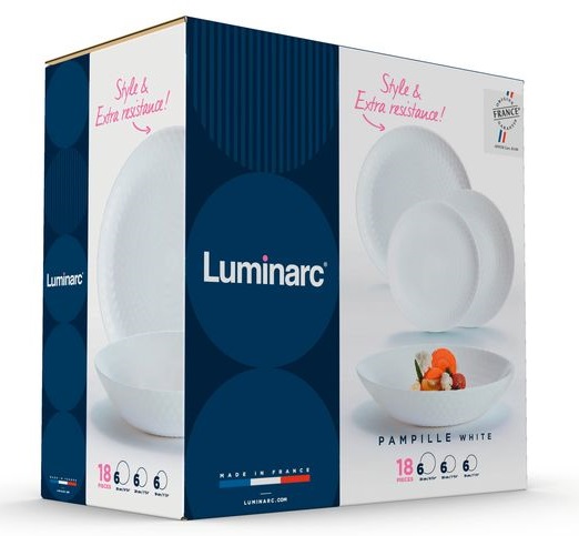 Сервіз Luminarc Pampille White, 18 предметів