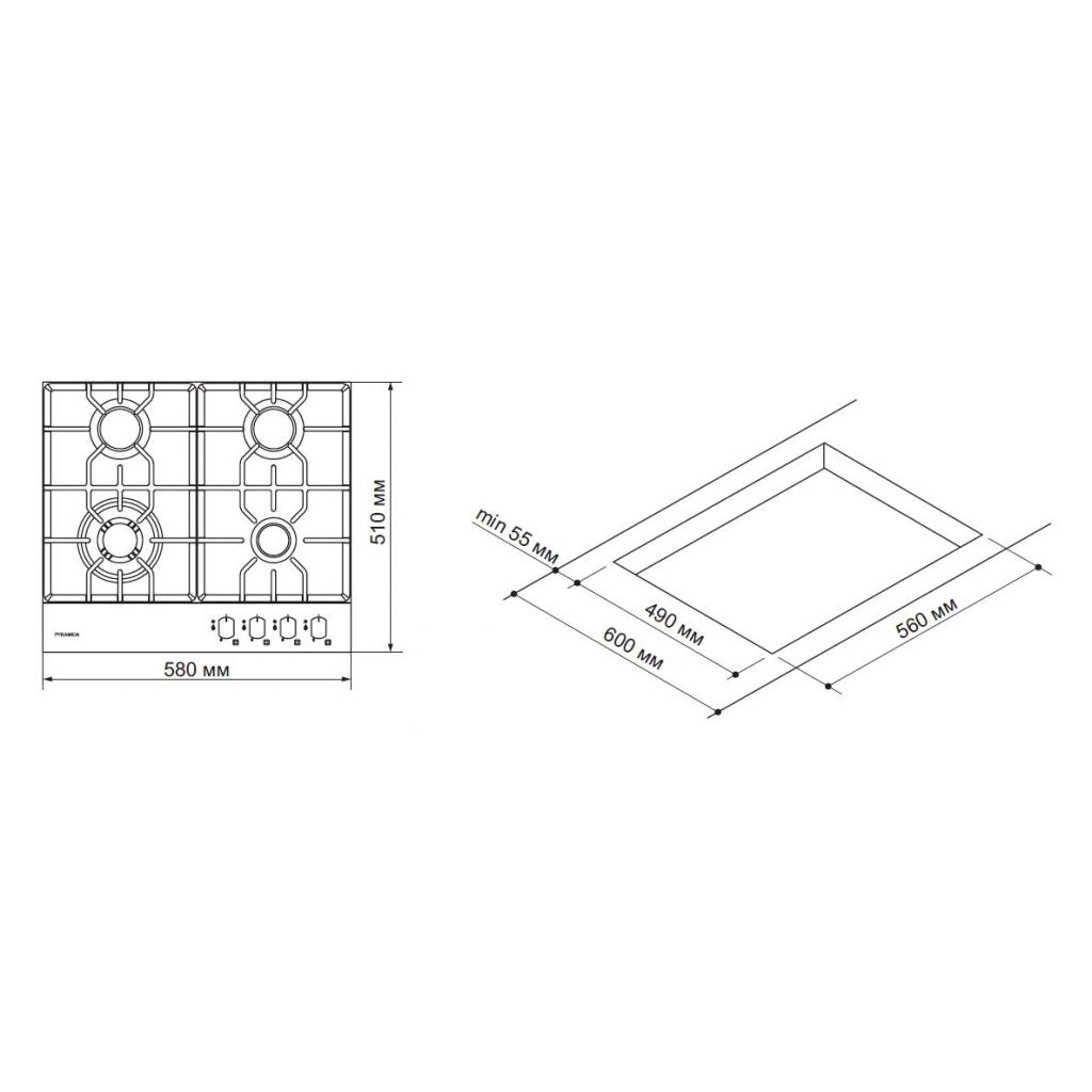 Варочна поверхня Pyramida PFE 643 WHITE LUXE