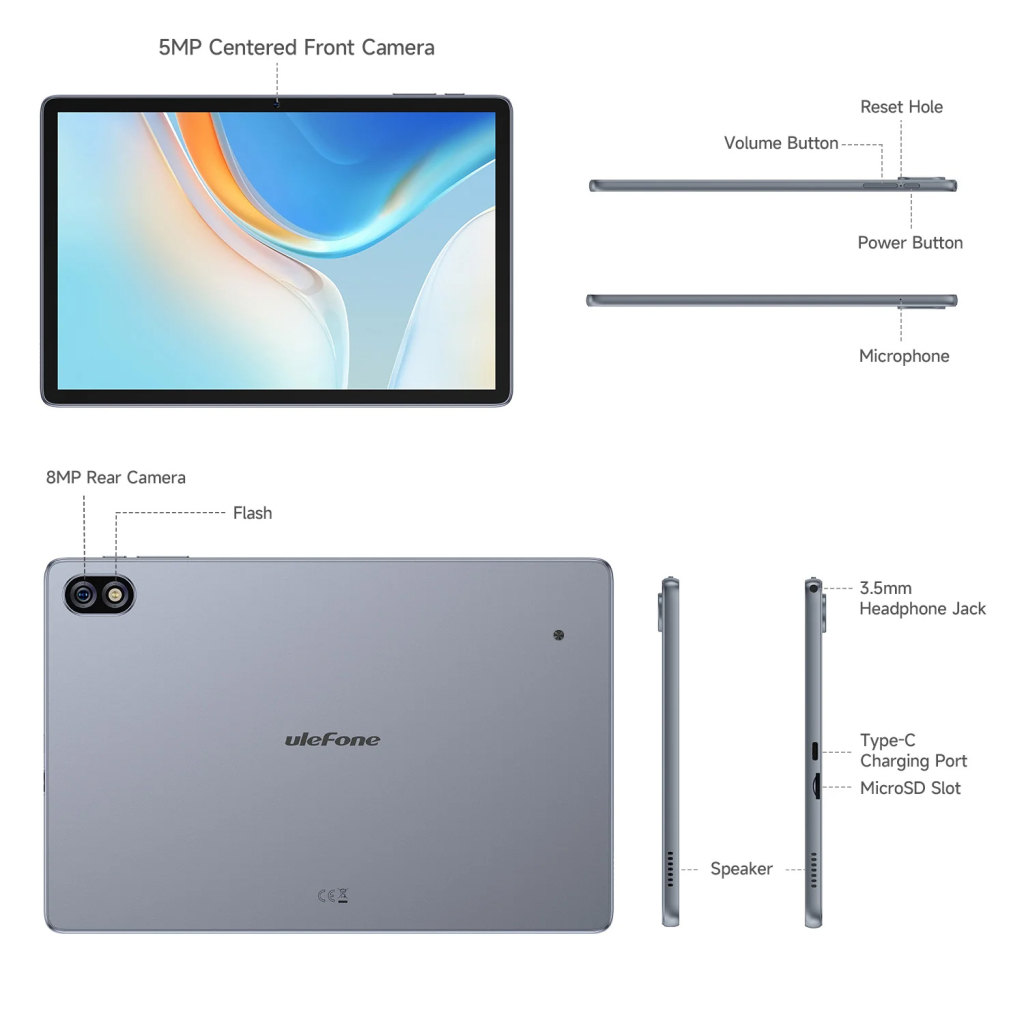 Планшет Ulefone Tab W10 10.1" 4/128GB Wi-Fi Space Grey (6975326663694)