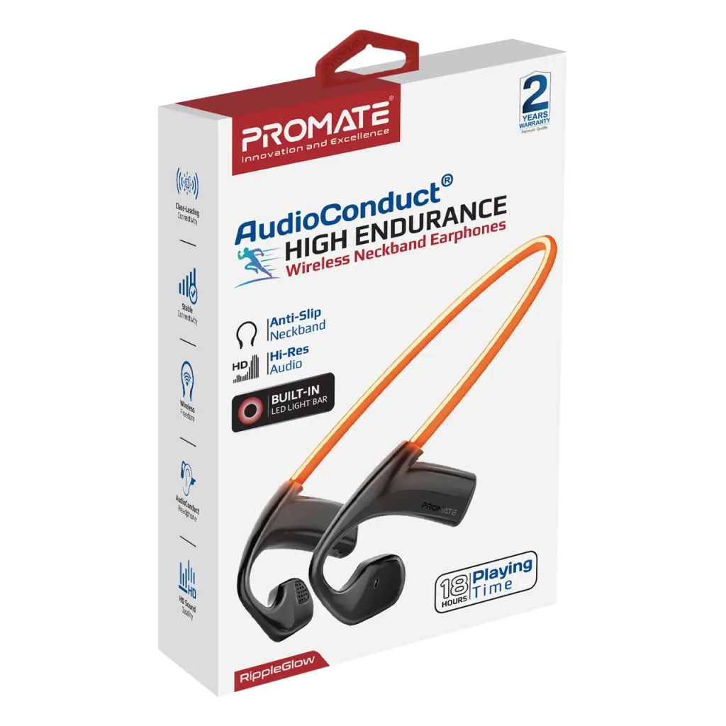 Навушники Promate RippleGlow Black (rippleglow.black)
