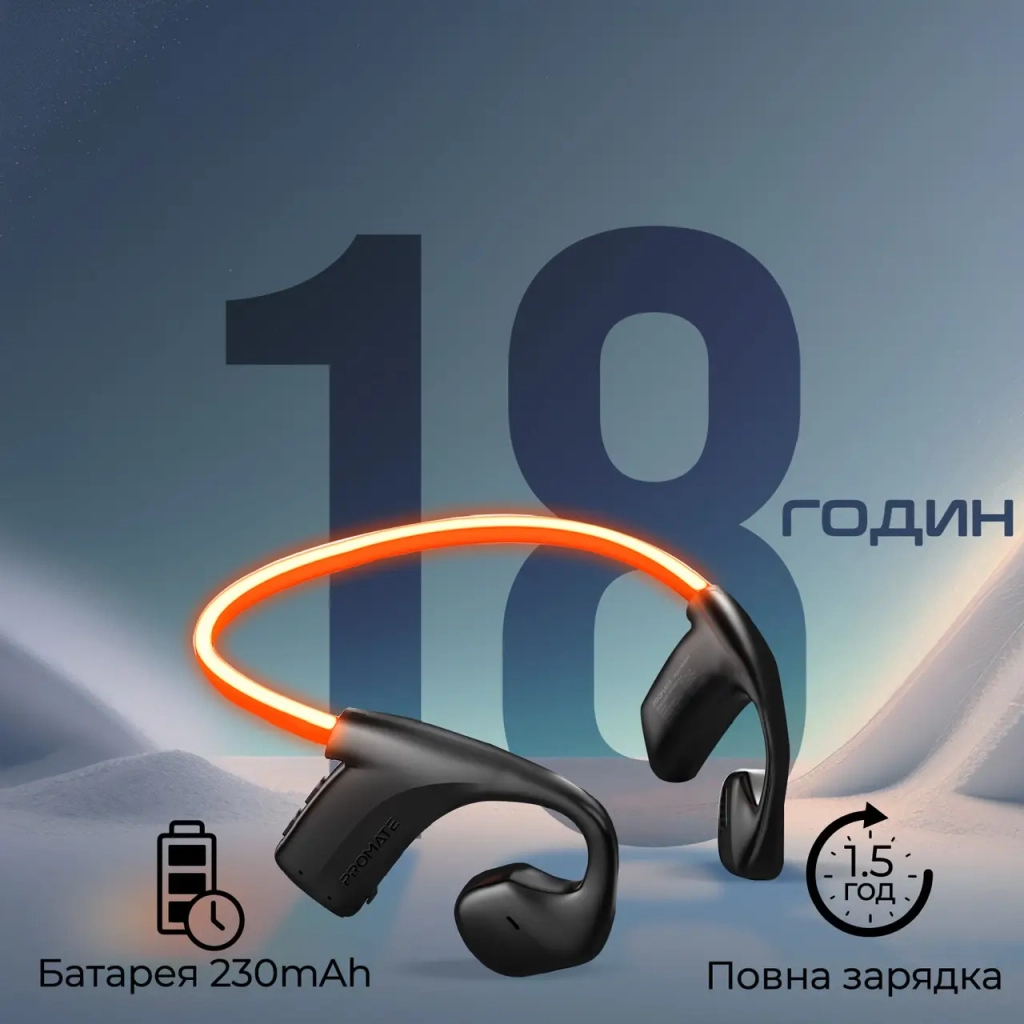Навушники Promate RippleGlow Black (rippleglow.black)