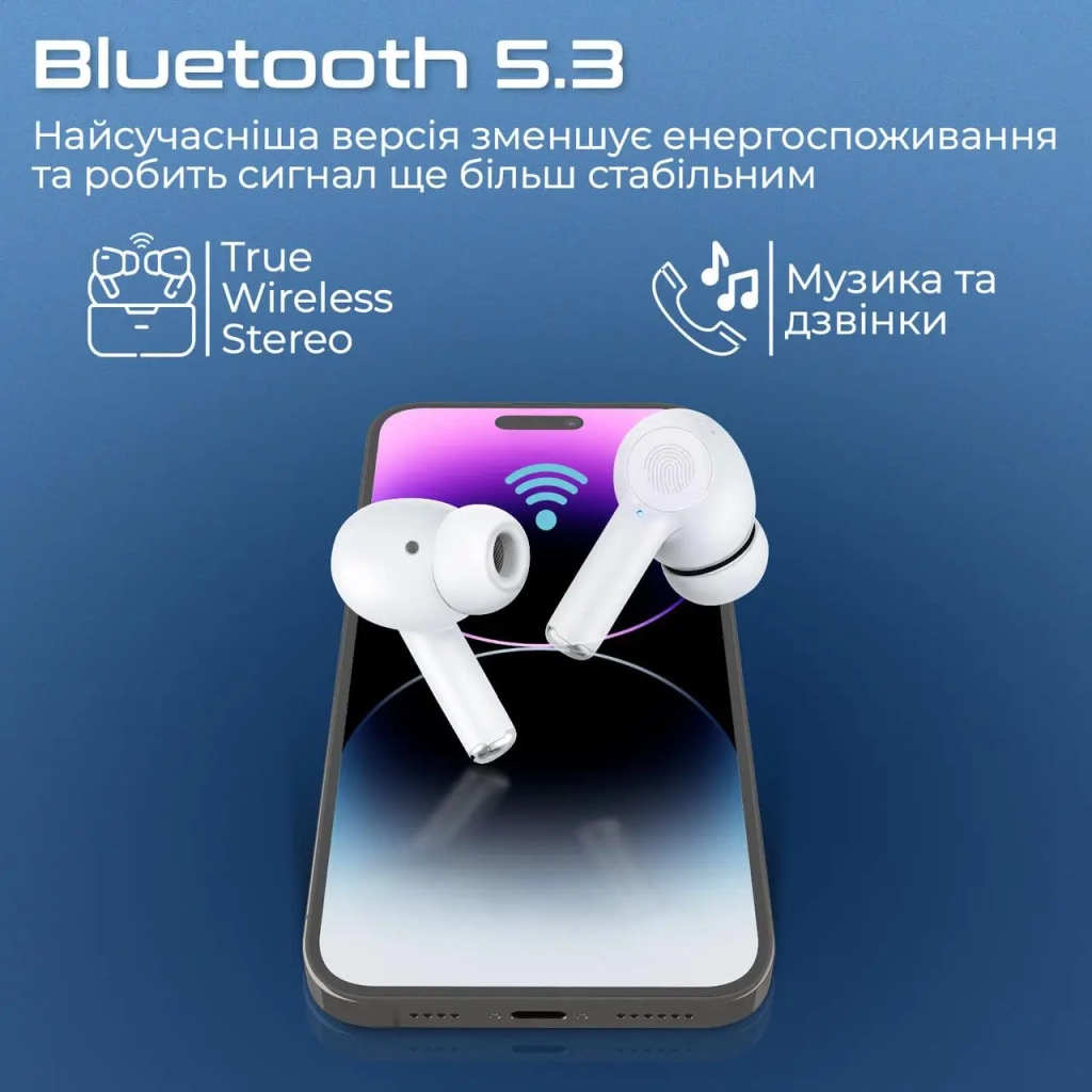 Навушники Promate ProPods White (propods.white)