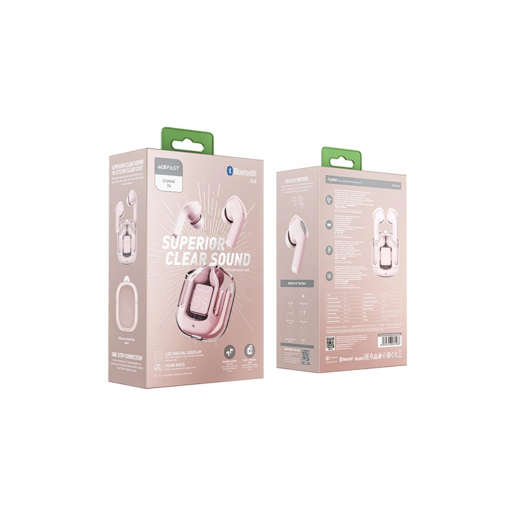 Навушники Acefast T6 Pink Lotus (6974316281566)