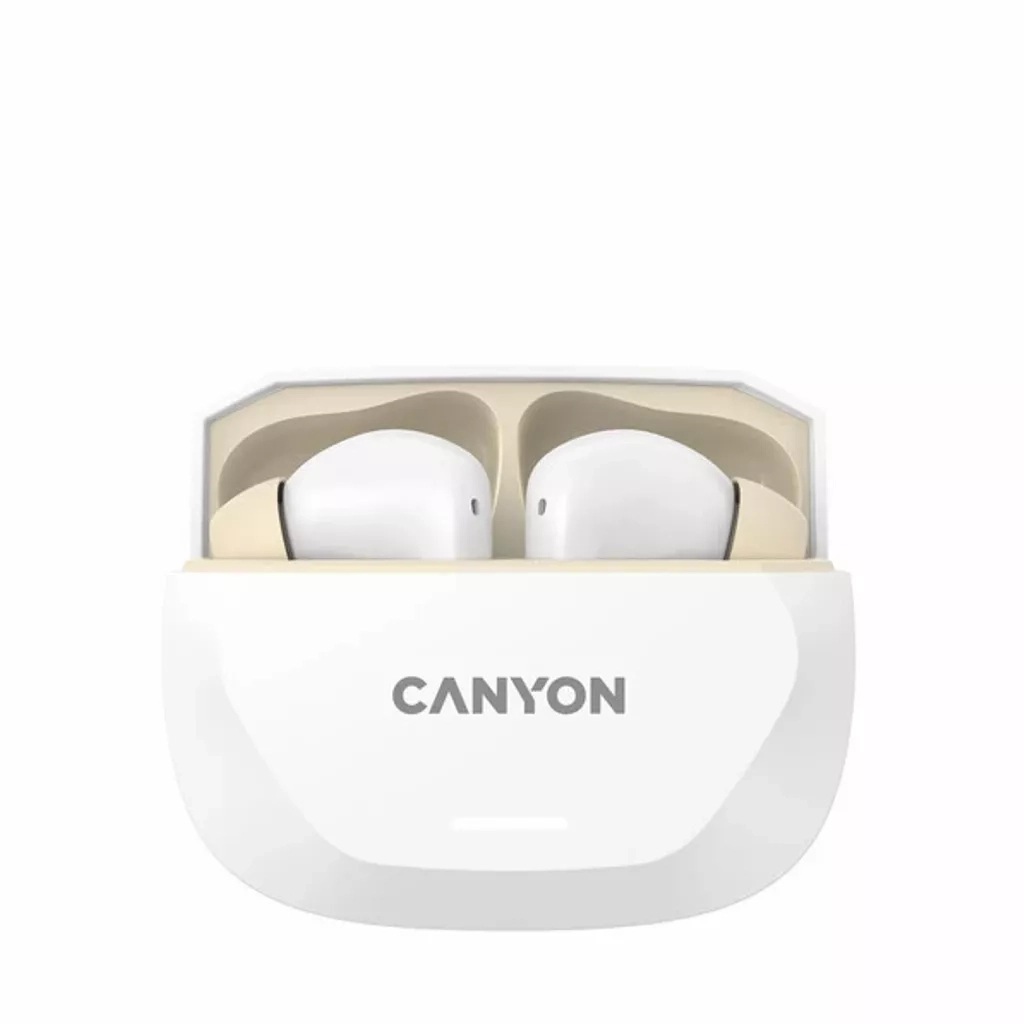 Навушники Canyon Hexagon 7 TWS ANC+ENC Wireless Charge White/Beige (CNS-TWS7WB)