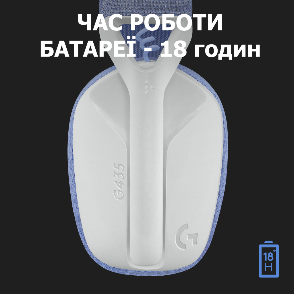 Навушники Logitech G435 Lightspeed Wireless Gaming Headset White (981-001074)