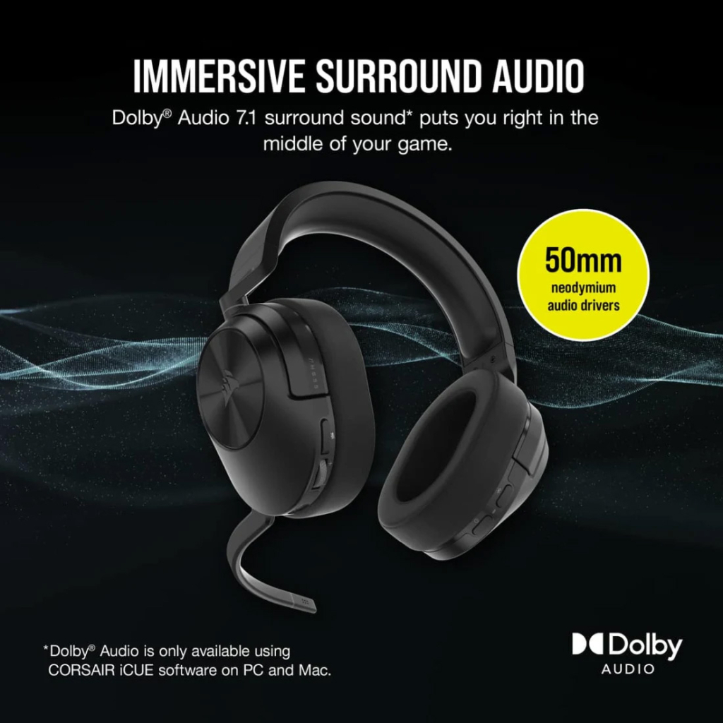 Навушники Corsair HS55 Wireless Gaming Dolby 7.1 Carbon (CA-9011280-EU)