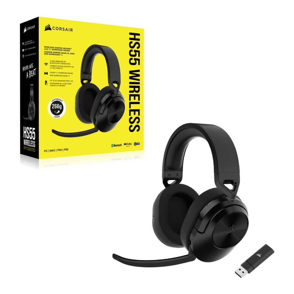 Навушники Corsair HS55 Wireless Gaming Dolby 7.1 Carbon (CA-9011280-EU)