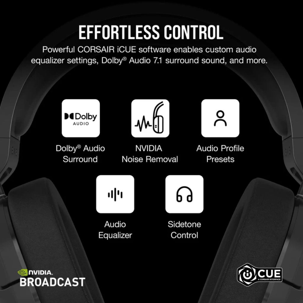 Навушники Corsair HS55 Wireless Gaming Dolby 7.1 Carbon (CA-9011280-EU)