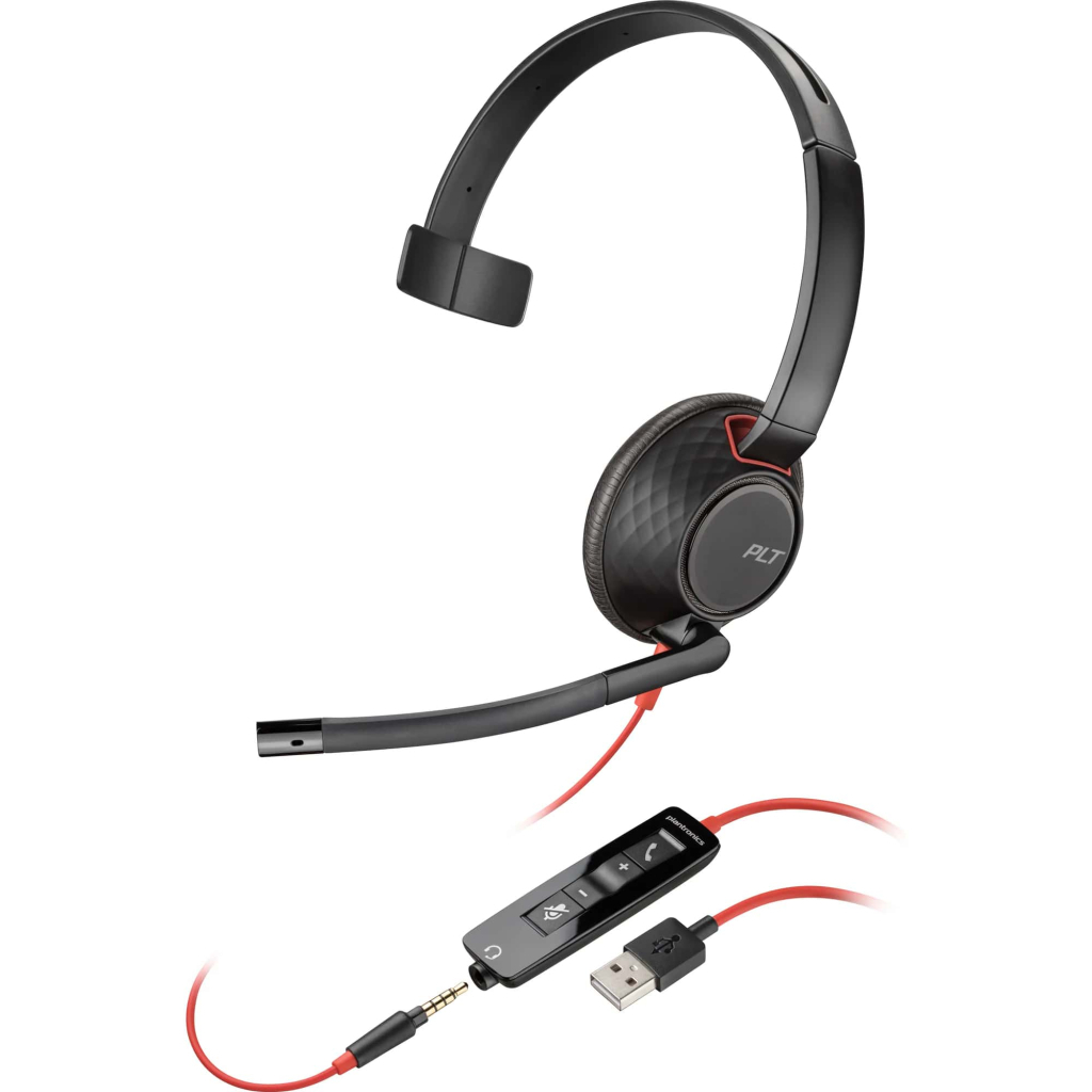 Навушники Poly Blackwire 5210 USB-A/USB-C 3.5 мм Black (8X230AA)