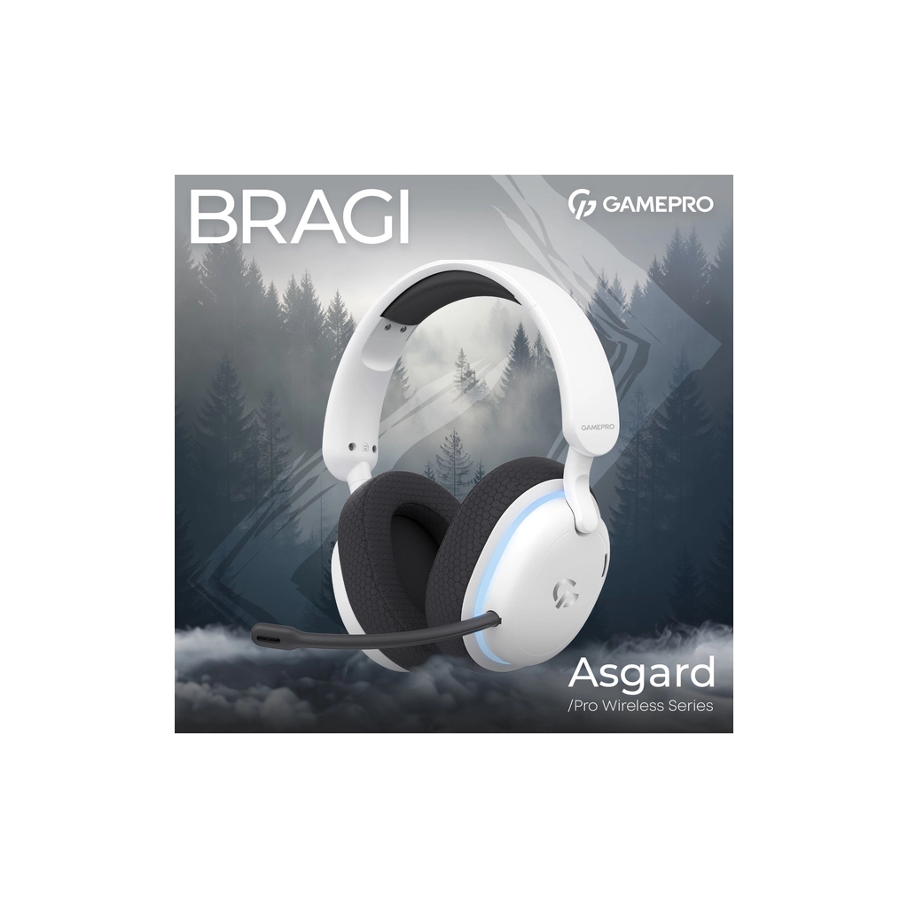 Навушники GamePro Asgard Bragi 7.1 RGB Tri-Mod White (HSW250W)