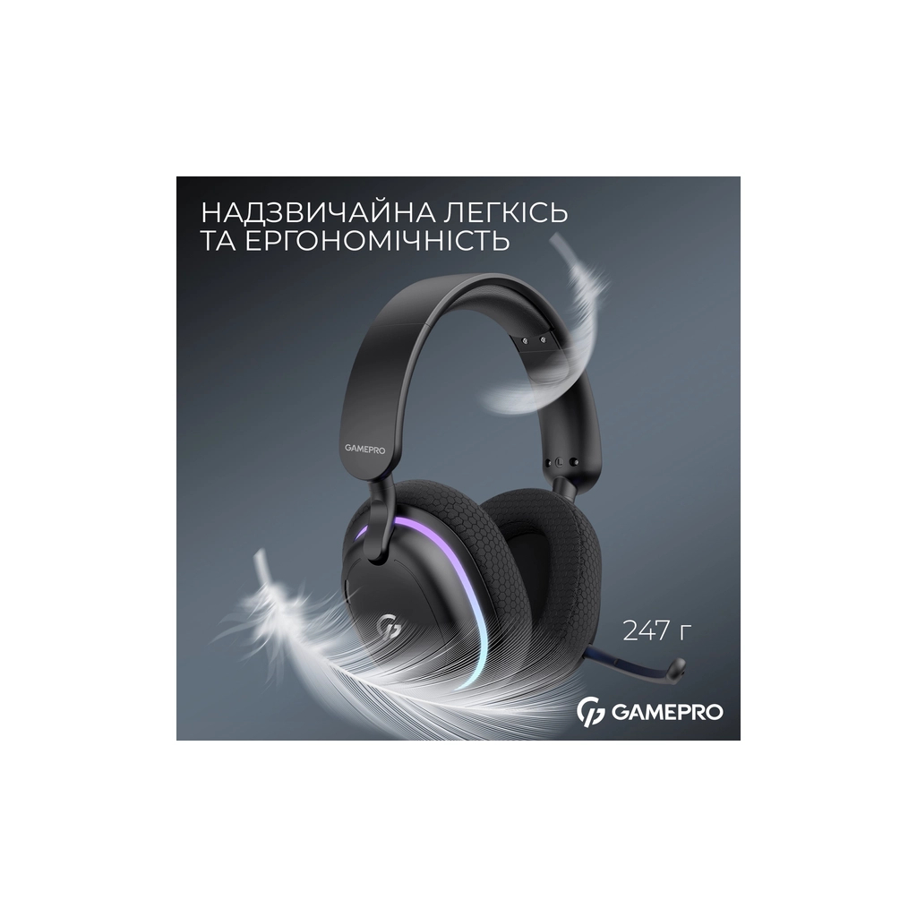 Навушники GamePro Asgard Bragi 7.1 RGB Tri-Mod Black (HSW250B)