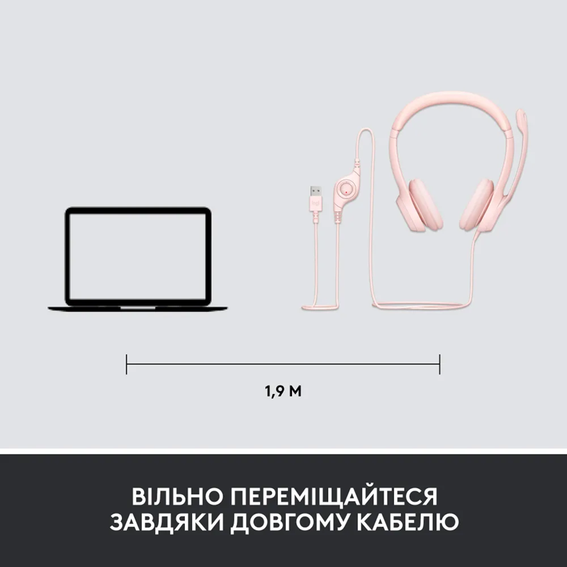 Гарнітура Logitech USB H390 (981-001281) Rose 