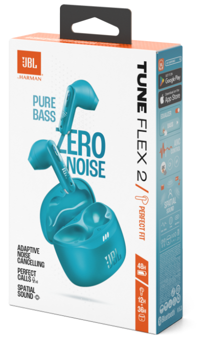 Гарнітура JBL TUNE FLEX 2 Turquoise (JBLTFLEX2TQE) 