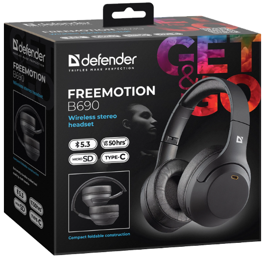 Гарнітура Defender FreeMotion B690 Bluetooth Black (63690)