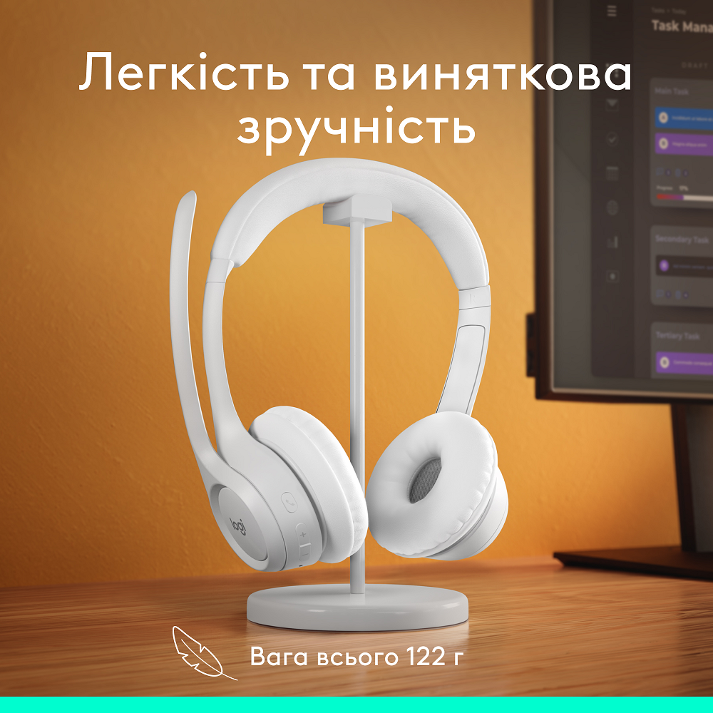 Гарнітура Logitech Zone 300 Wireless Headset BT White (981-001417) 