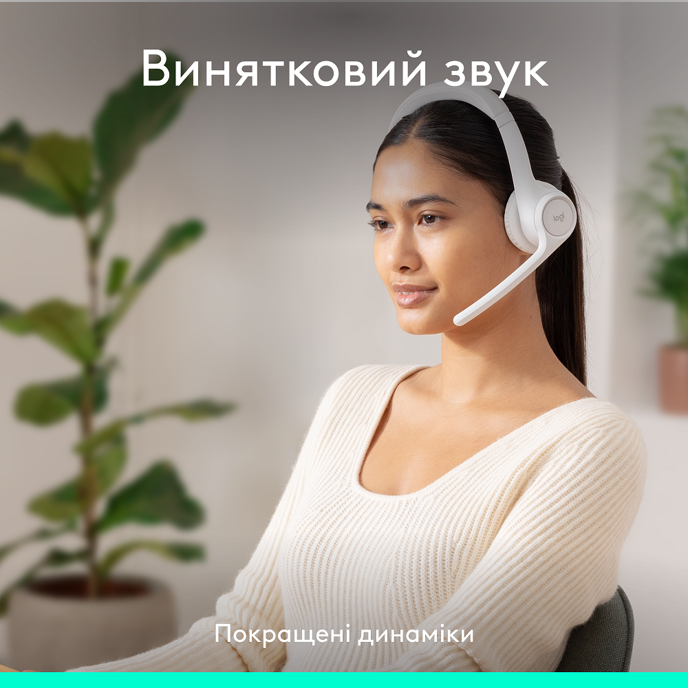 Гарнітура Logitech Zone 300 Wireless Headset BT White (981-001417) 