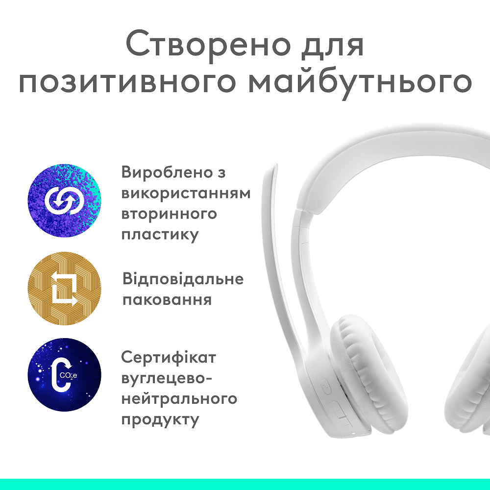 Гарнітура Logitech Zone 300 Wireless Headset BT White (981-001417) 