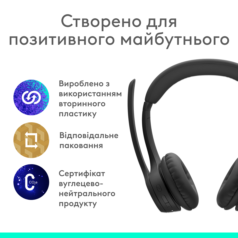 Гарнітура Logitech Zone 300 Wireless Headset BT Black (981-001407) 