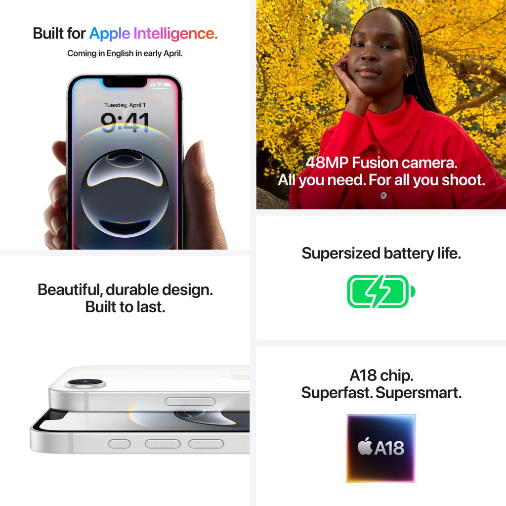 Мобільний телефон Apple iPhone 16e 128GB White (MD1R4)