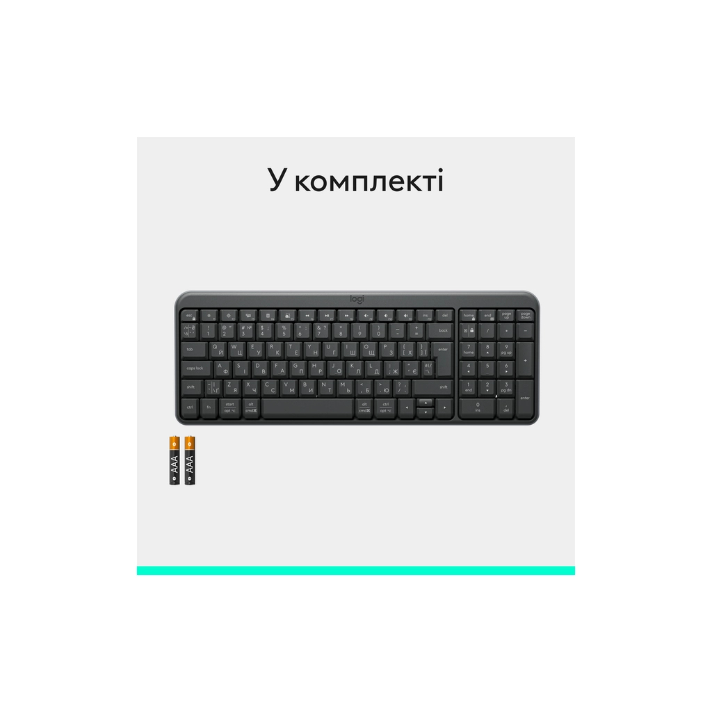 Клавіатура Logitech K250 Bluetooth/Wireless UA Graphite (920-013822)