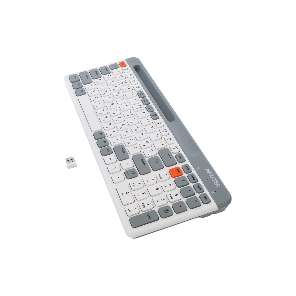 Клавіатура Maxxter KBW-02G-UA Wireless Grey (KBW-02G-UA)