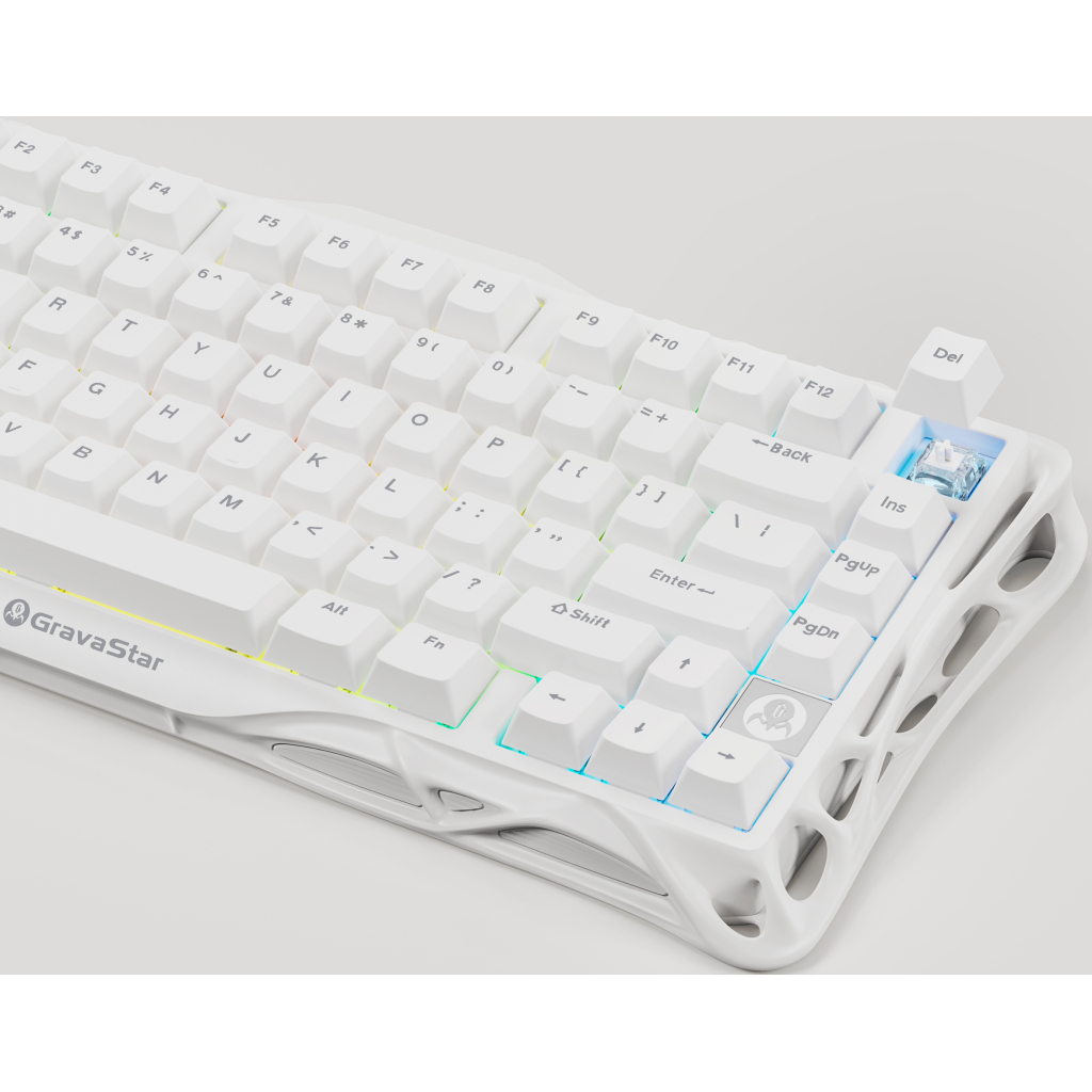 Клавіатура GravaStar Mercury K1 Lite Wireless/Bluetooth/USB UA White (GSK1LITE_WHT)