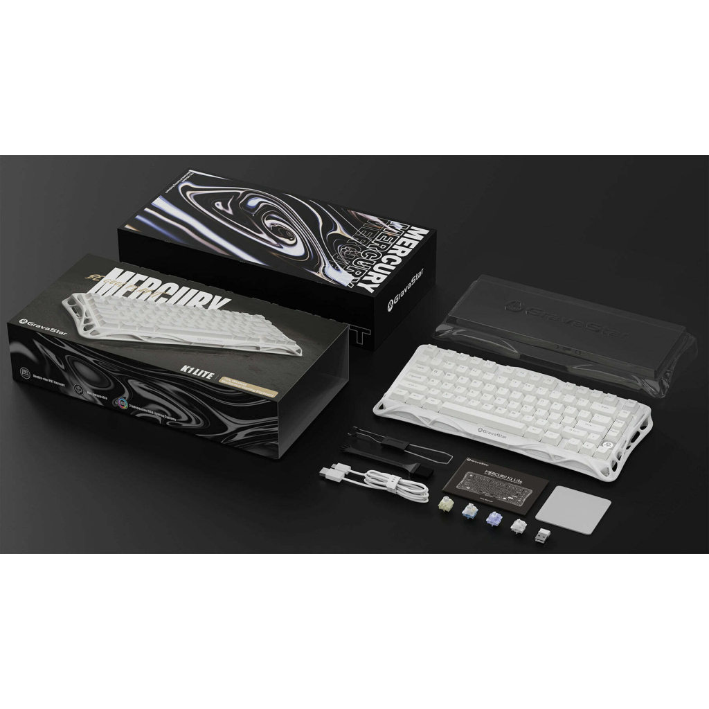 Клавіатура GravaStar Mercury K1 Lite Wireless/Bluetooth/USB UA White (GSK1LITE_WHT)