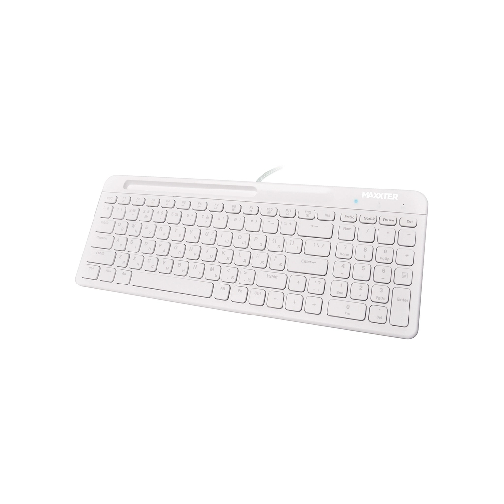 Клавіатура Maxxter KB-01W-UA USB White (KB-01W-UA)