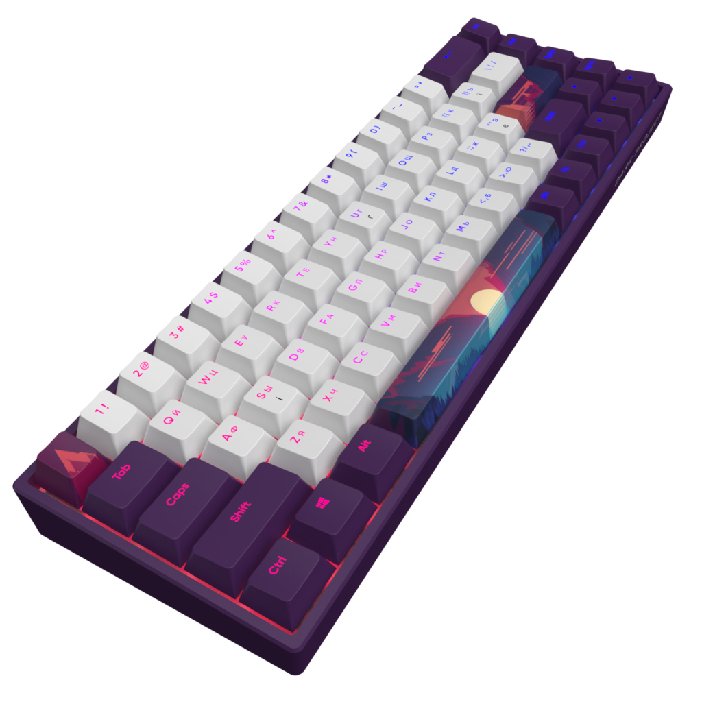 Клавіатура Dark Project Sunrise PBT RGB Mech G3MS Sapphire USB Violet/White (DPP68_GSH_SUNR_ANSI_UA)