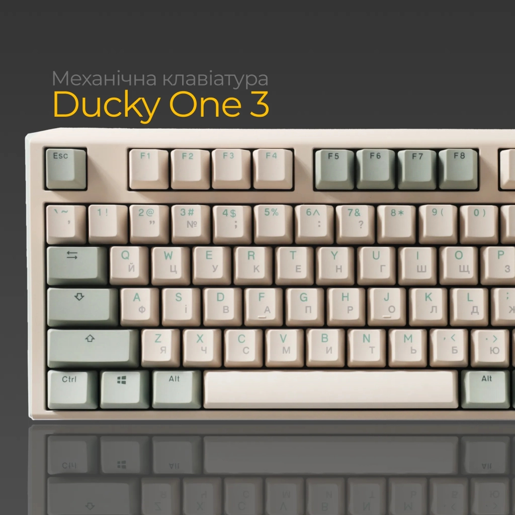 Клавіатура Ducky One 3 TKL Cherry MX Silent Red UA USB Cream (DKON2187-SUAPXМAEGGC1)