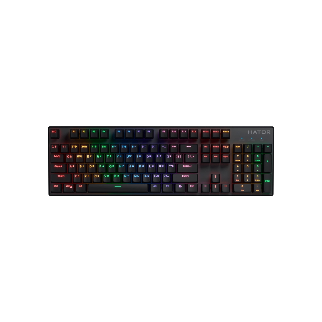 Клавіатура Hator Icefall Mecha Rainbow Wireless/USB Black (HTK204UA)