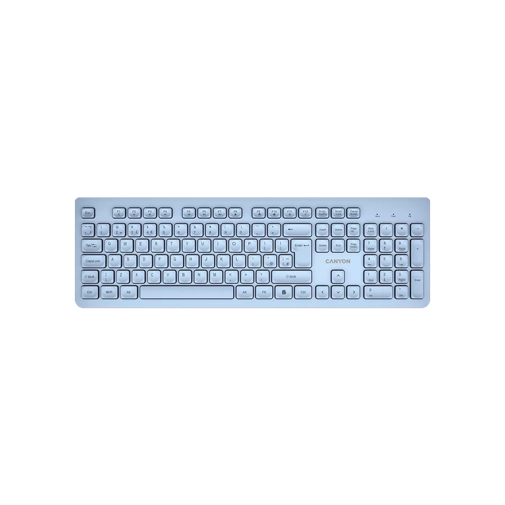 Клавіатура Canyon HKB-W01 Silent Wireless UA Blue (CNS-HKBW01BL)