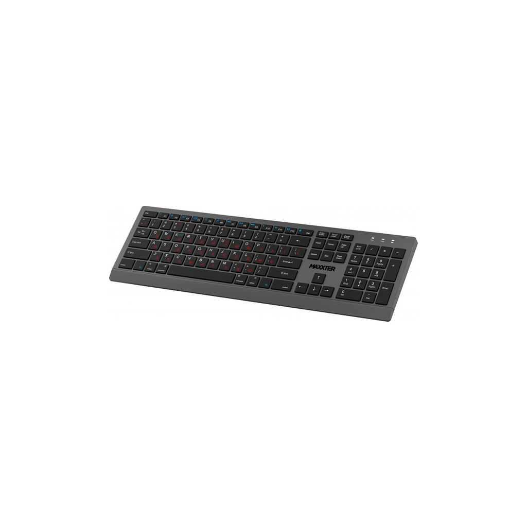 Клавіатура Maxxter KBW-01G-UA Wireless UA Gray (KBW-01G-UA)