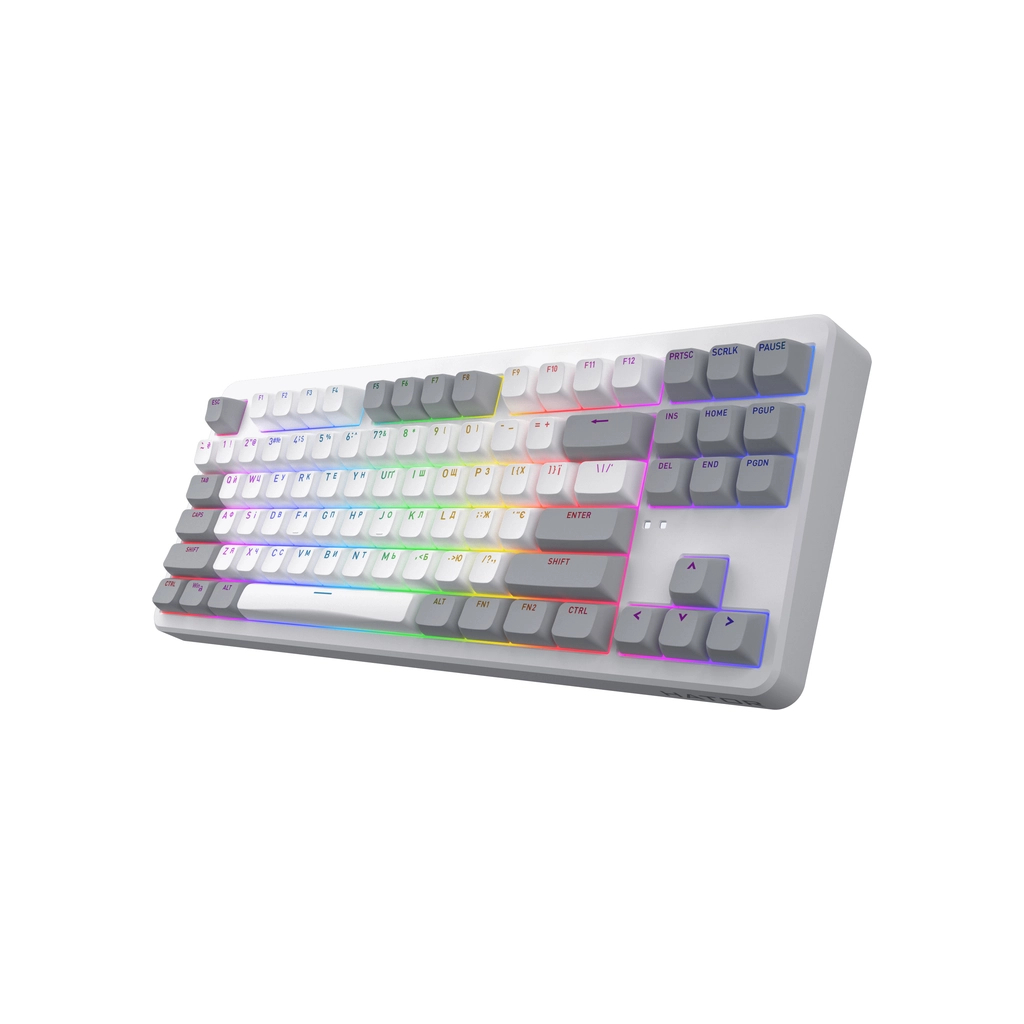 Клавіатура Hator Rockfall 3 Mecha TKL QMK/VIA Orange Wireless White (HTK851UA)