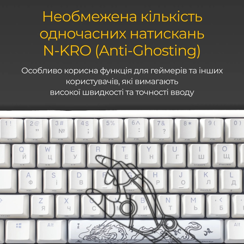 Клавіатура Ducky One 3 SF Cherry MX Red RGB UA USB White (DKON2167ST-RUAPXPWWWSC1)