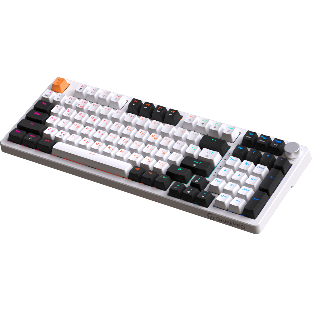 Клавіатура GamePro MK170W Hot-Swap Red Swich RGB USB UA White (MK170W)